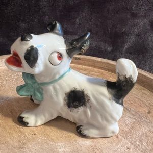 Vintage Terrier Dog Figurine With Insect On Ear